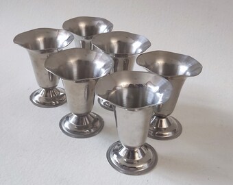 Ice cream cups, vintage french, stainless steel.