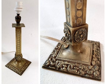 Base de lámpara de bronce, siglo XIX francés, iluminación antigua, iluminación retro, base de lámpara de bronce, decoración de interiores