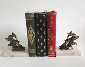 Vintage Deer bookends, French art deco style, home living french style, french collectibles animal sculpture, antiques french, home decor
