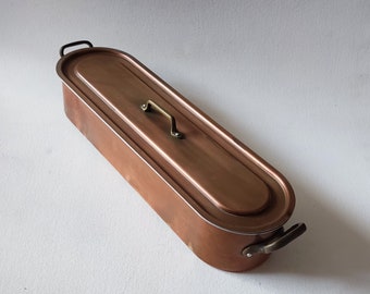 Copper fish poacher, vintage french, farmhouse kitchen, Professional quality.