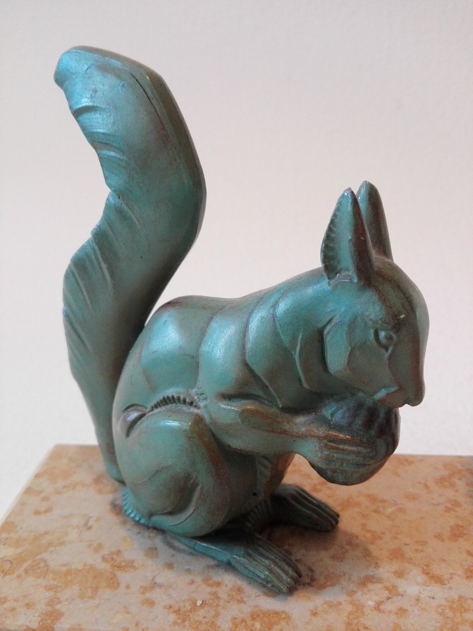 Art deco Night light Squirrel French vintage table lamp Etsy