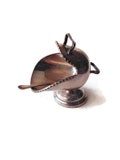 Sugar bowl set, silver plated, french vintage, tea time, bowl, french decor, shabby chic, pot, silver spoon, sugar, vintage sugar bowl.