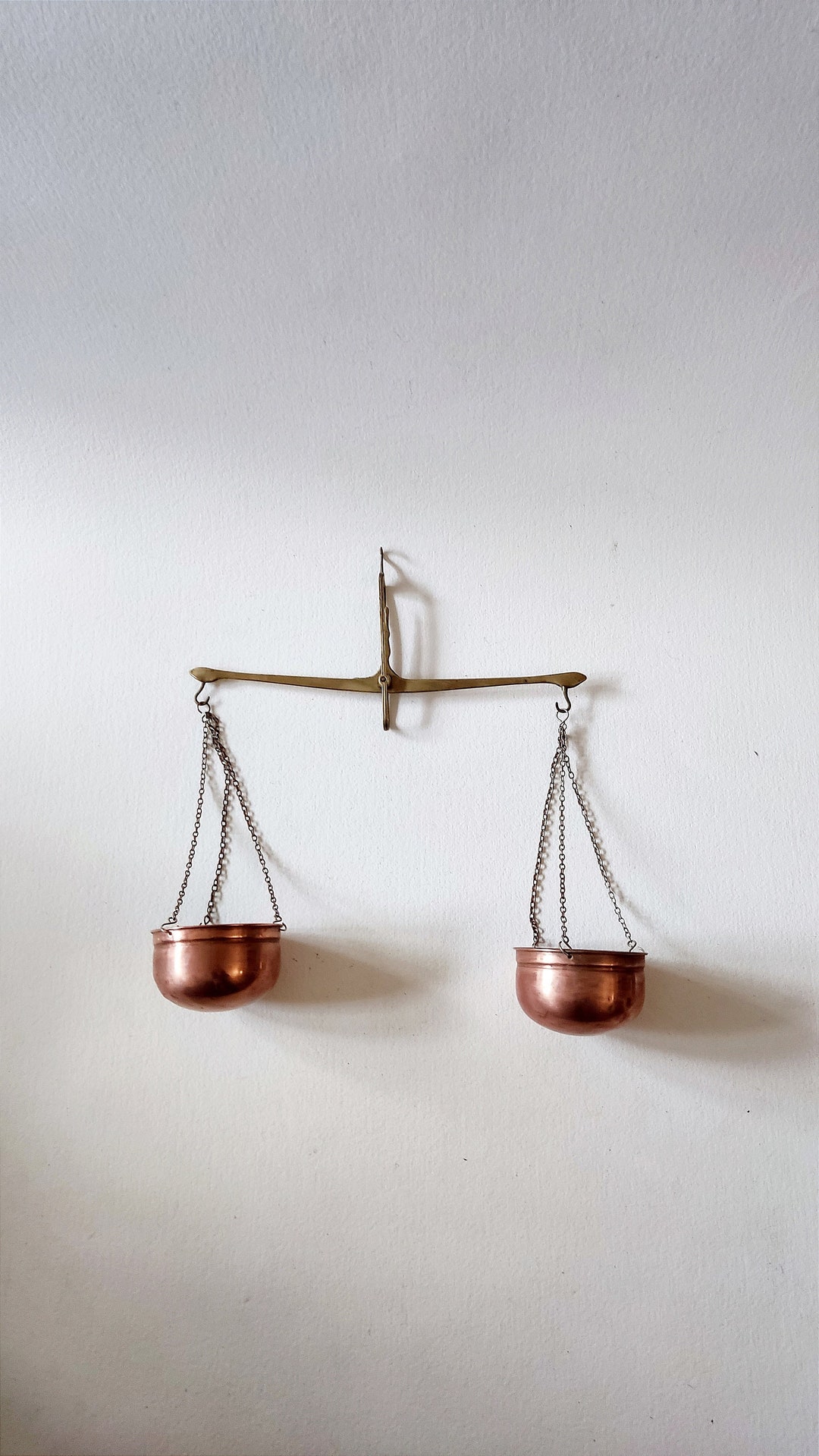 Copper Hanging Scale Vintage French Wall Rustic Decoration. - Etsy