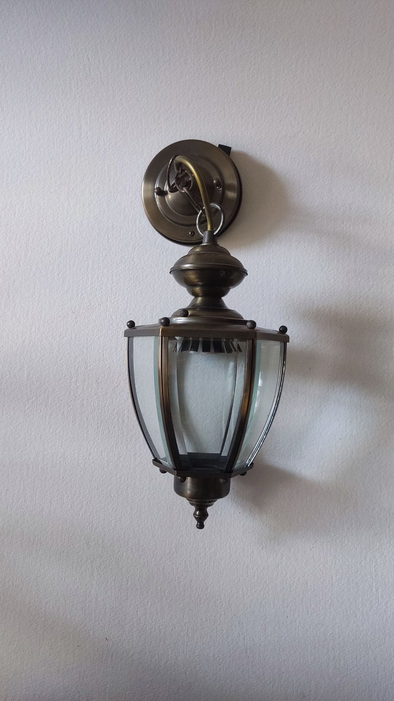 Faceted glasses lantern, vintage french, retro light fixture, french decor, house vintage decor. zdjęcie 2