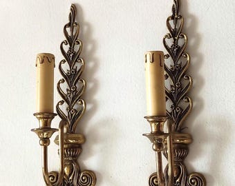 Vintage französische Wandleuchten aus Bronze