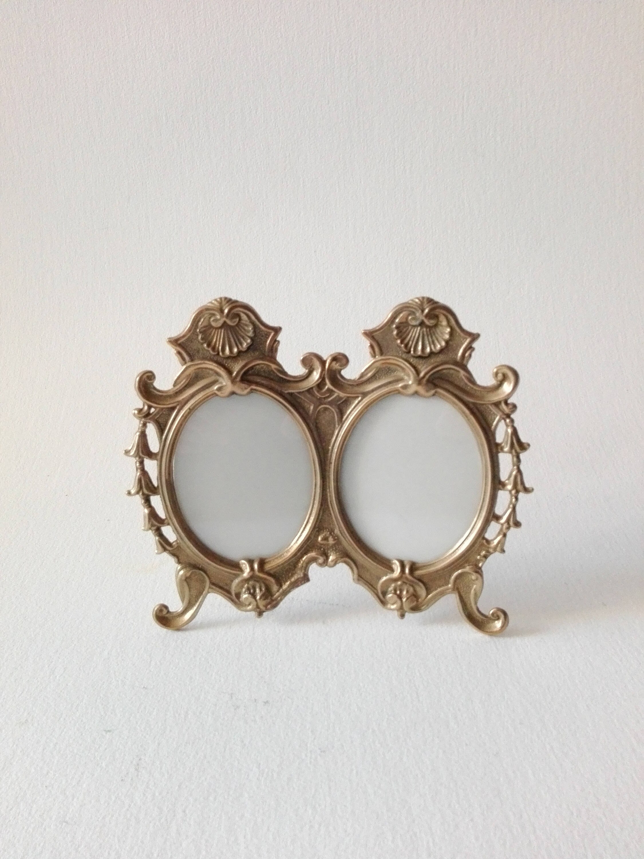 Cadre Photo Français Vintage, Décor Coquillages, Laiton Sculpté , Cadre Rétro, Déco Photos Anciennes