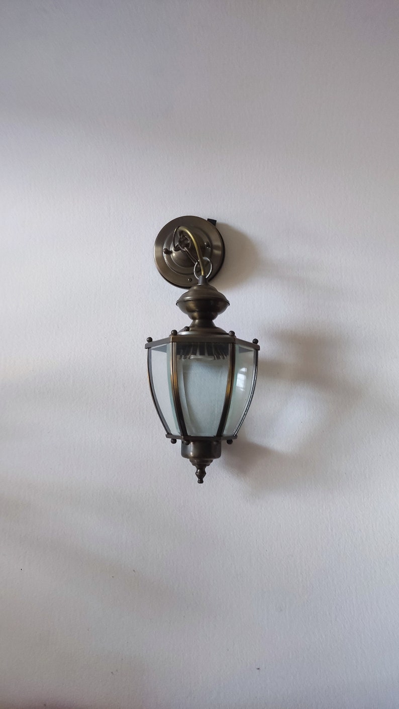 Faceted glasses lantern, vintage french, retro light fixture, french decor, house vintage decor. zdjęcie 1