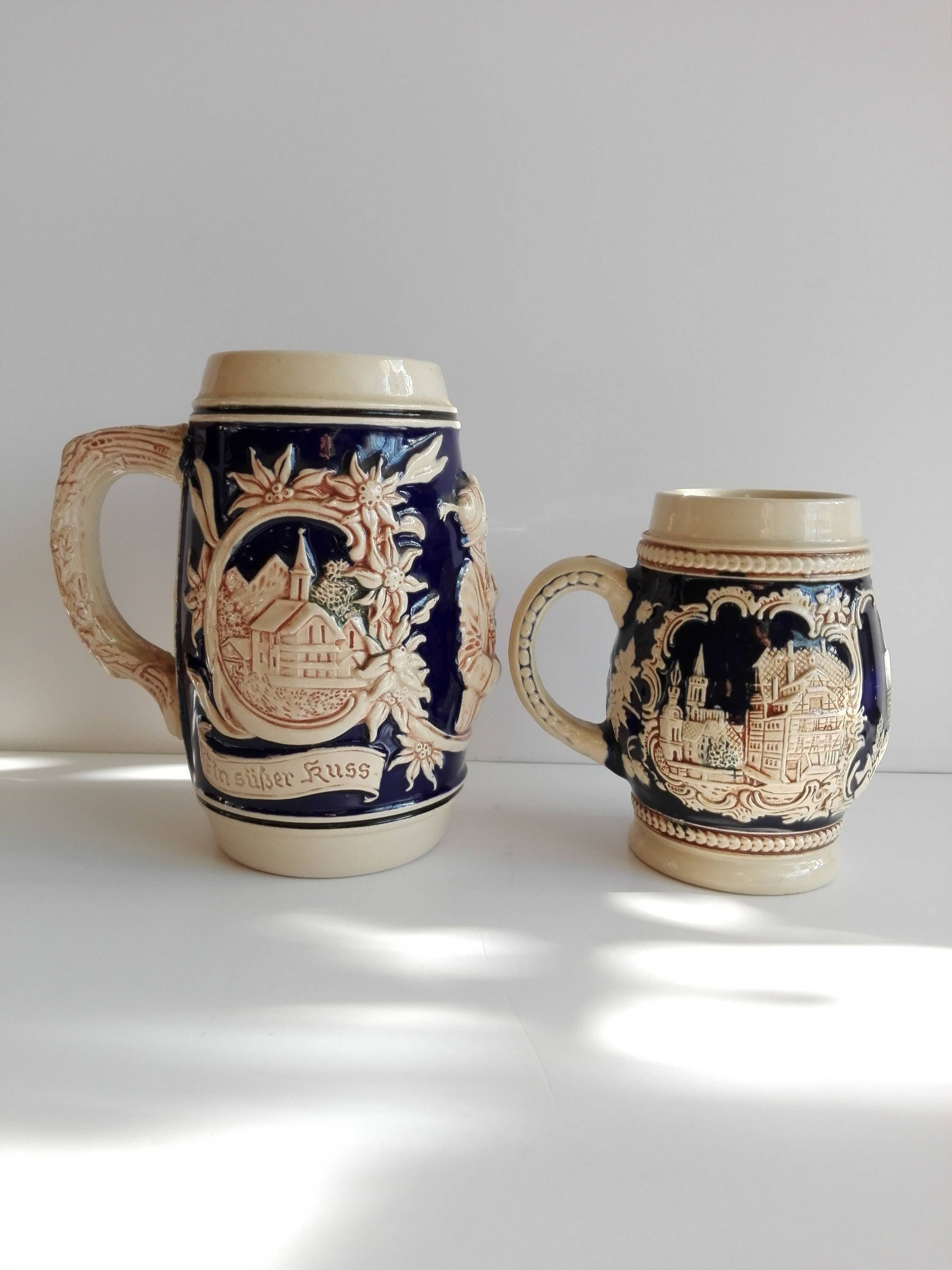 Beer mugs french vintage gift for him gift for dad beer Etsy