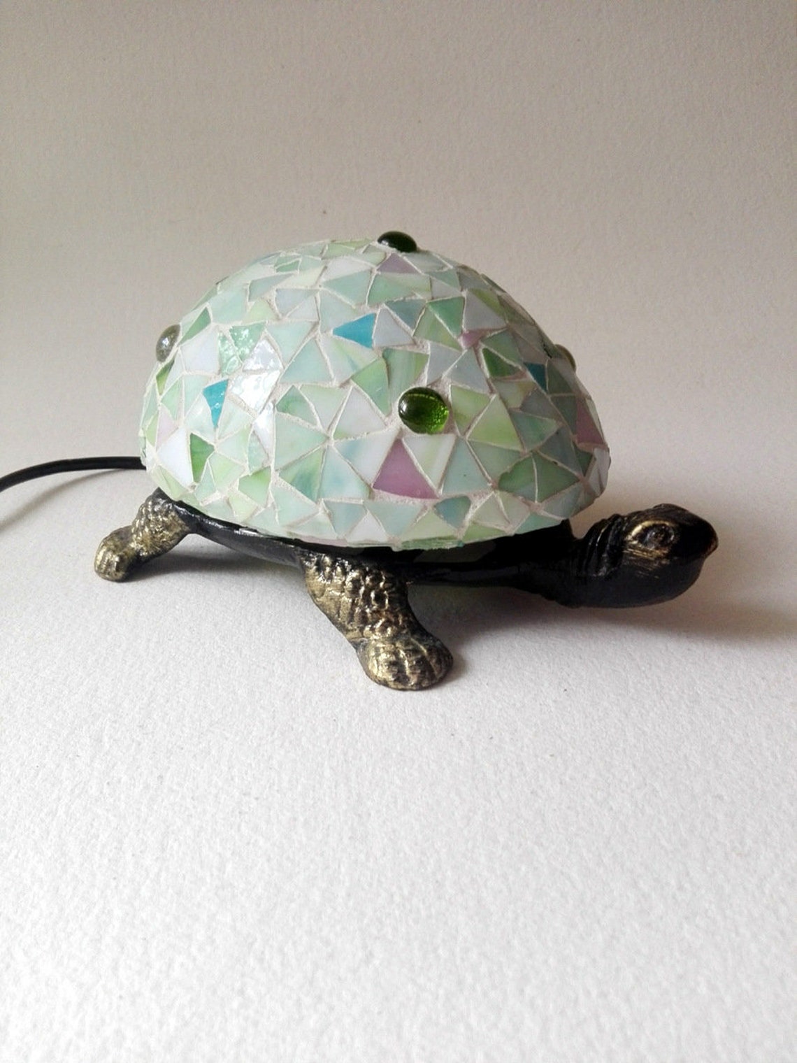 Night lamp sea turtle glass mosaic home decor turtle lovers Etsy
