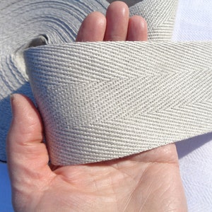 Leinenband Meterware, 7 cm Breit, Fischgrätenband; Strapazierfähiges Naturleinenband für Riemen, Griffe, Gürtel
