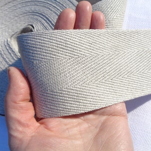 Linen Tape by Yard, 7cm Wide Tape, Herringbone Weave Ribbon; Durable Natural Linen Tape for Straps, Handles, Belts