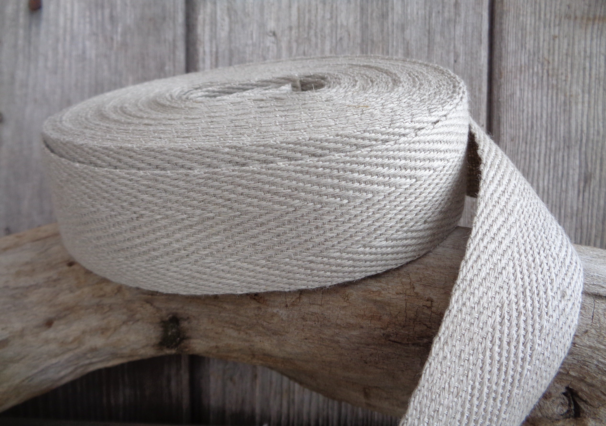 Linen Ribbon, Natural Flax, 5 widths, by the Yard