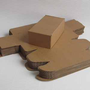 Ensemble de 10 boîtes en carton micro-ondulé vierges, boîtes-cadeaux en cartes kraft brunes de 2 x 3,5 x 6 po.