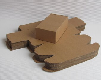 Set of 10 Blank Micro-corrugated Cardboard Boxes, Brown Kraft Card Gift Boxes size 2"x 3.5"x6"