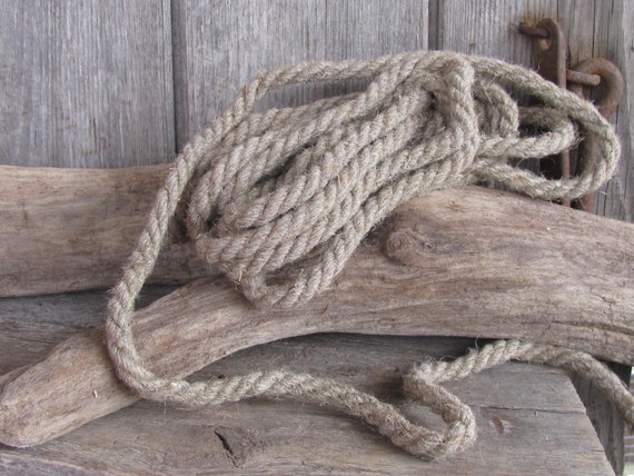 5 Yards Natural Linen Rope Flax Rope Ecru Gray Rough Linen Rope Thickness  8mm for DIY Projects, Home Decor, Nautical Decor Natural Rope 