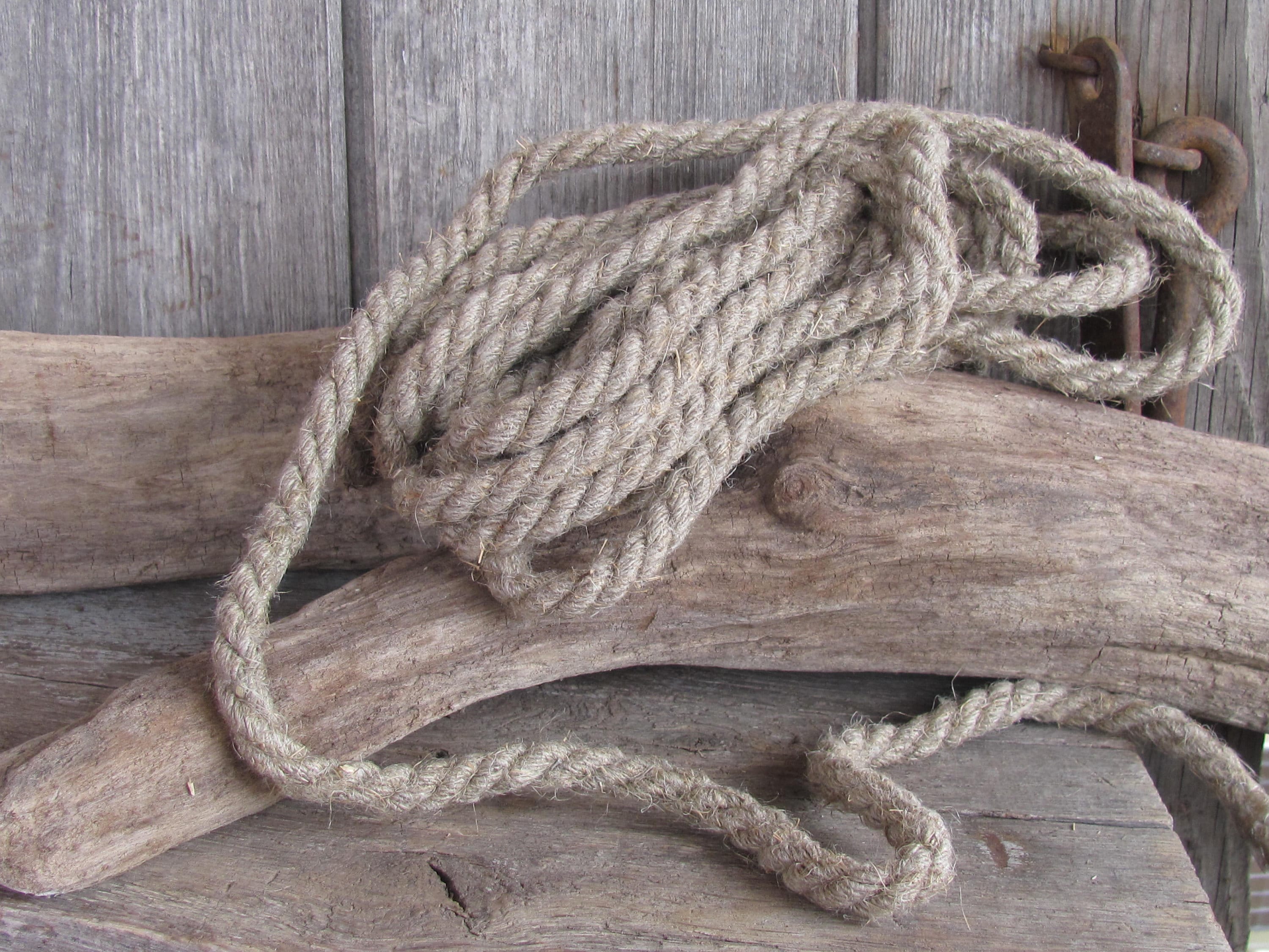 5 Yards Natural Linen Flax Rope; Ecru Gray Rough Linen Rope Thickness ...