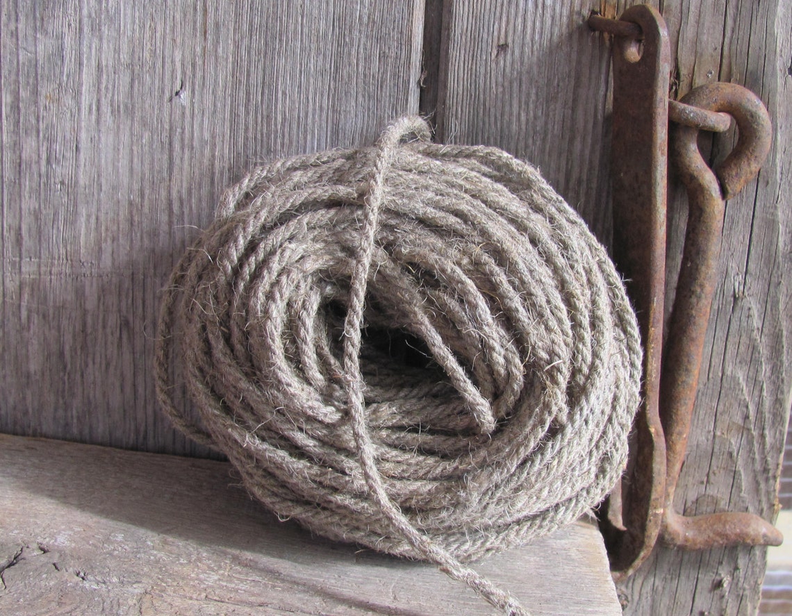10 Yards of Pure Linen Twine Ecru Gray Linen Cord Rough Etsy