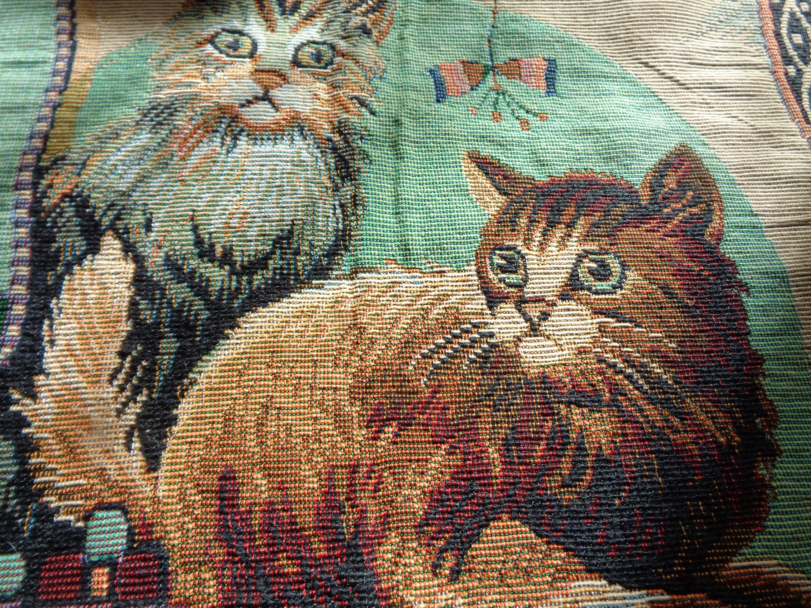 Tapestry Fabric With Cats