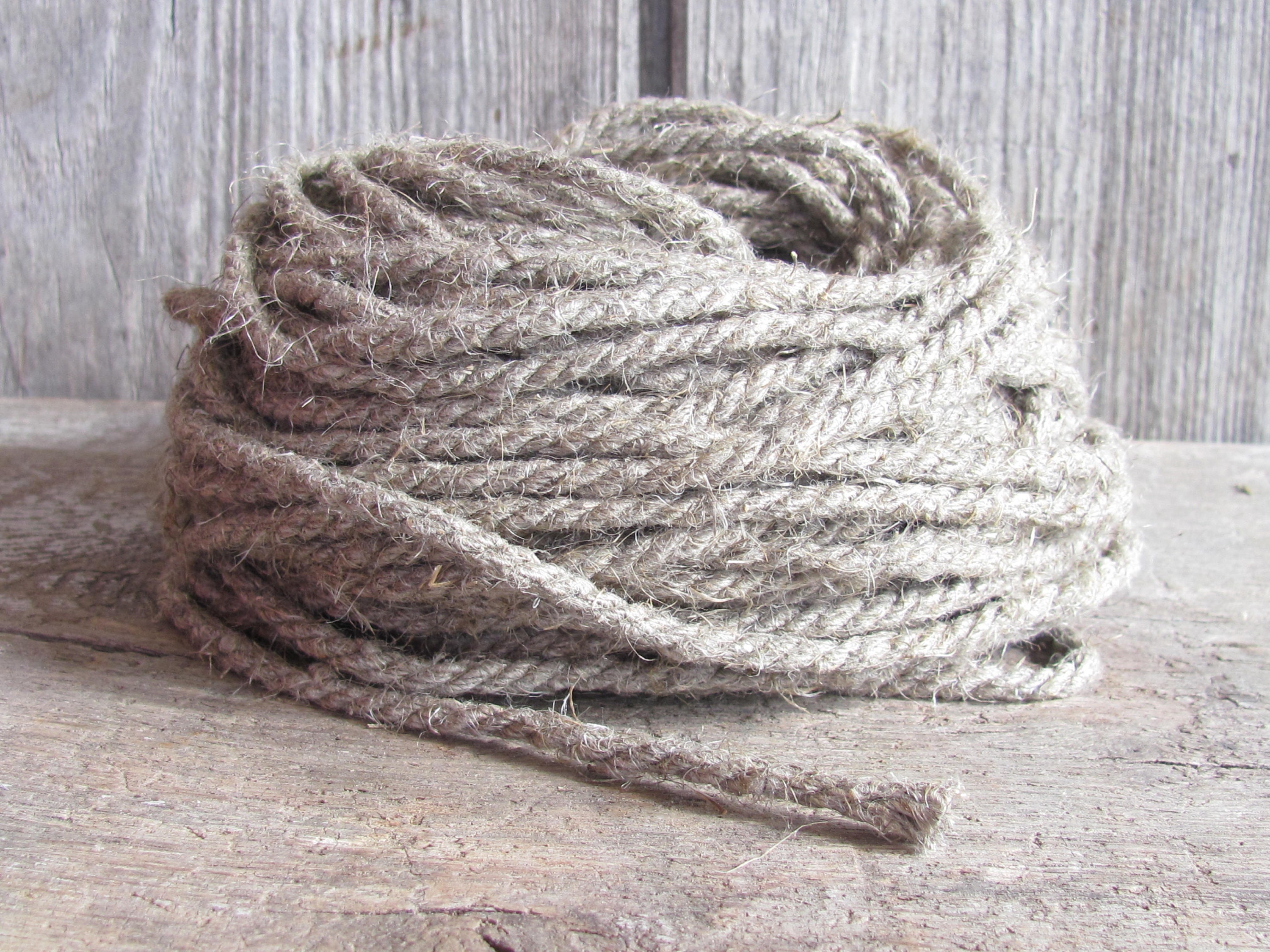 10 Yards of Pure Linen Twine Ecru Gray Linen Cord Rough Etsy