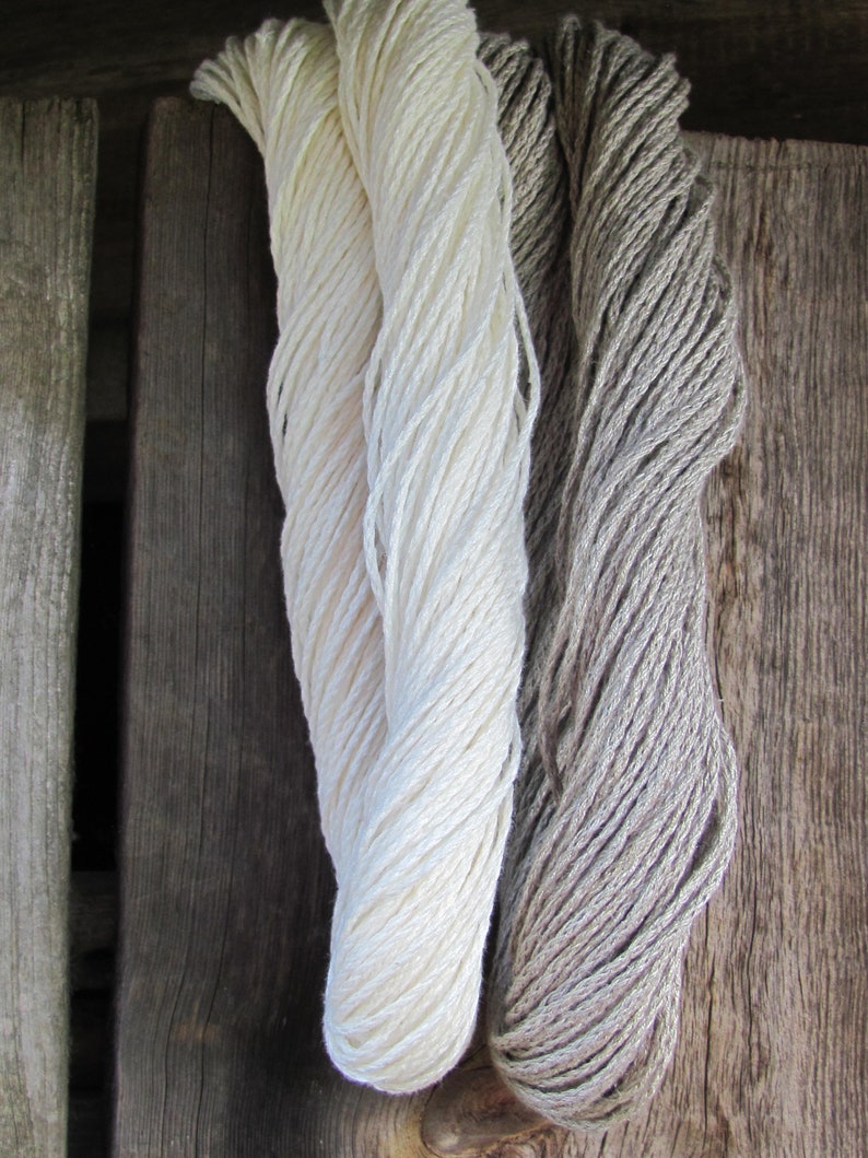 20 Yards Pure Linen Twine Milk White / Ecru Gray Linen String Thickness