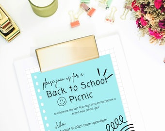 Back to School Picnic Invitation