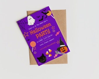Halloween Party Invitation - Purple