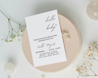 Hello Baby - Minimal Baby Shower Invite