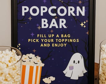 Halloween Popcorn Bar Digital Sign