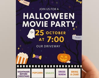 Halloween Party Movie Invitation