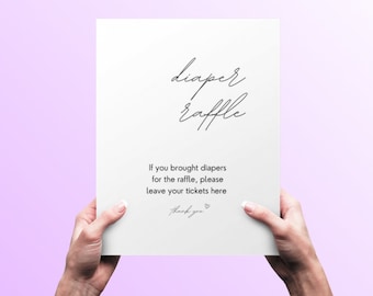 Hello Baby - Minimal Diaper Raffle Sign