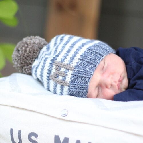 Baby Boy Beanie Personalized Knit Hat Monogram Gift Infant Etsy