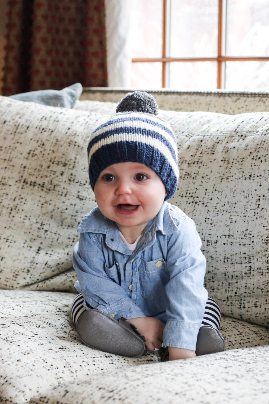 Baby Boy Beanie Striped Baby Boy Hat Newborn Knit Hat for Etsy