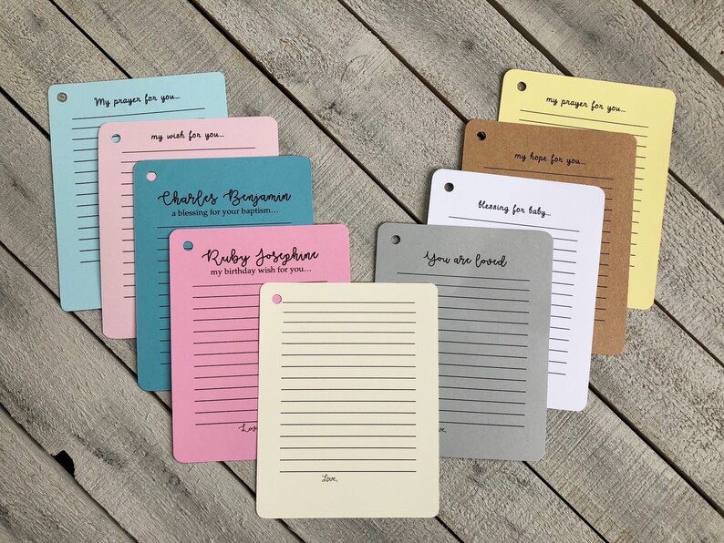 Wishes For Baby Notecards Baby Shower Decor Shower Activity Etsy