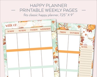 HAPPY PLANNER PRINTABLE Weekly Planner Refills / Inserts 7 X | Etsy