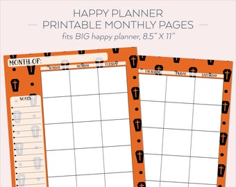 BIG HAPPY PLANNER Printable Monthly Planner Refills / Inserts | Etsy