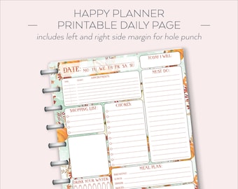 HAPPY PLANNER PRINTABLE Daily Planner Refills / Inserts - 7 x 9.25 | Autumn Harvest | Create 365 | Me & My Big Ideas | mambi | Daily
