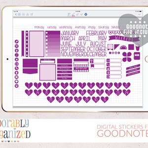 DIGITAL Planner Stickers for GoodNotes, iPad, Instant Download, Color Series, Grape Soda, Set, Digital, iPad, GoodNotes, Tablet, Pl