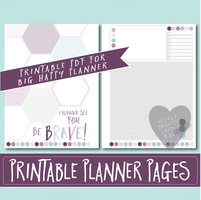 HAPPY PLANNER Printable Filler Pages Planner Refills / BIG Inserts 8