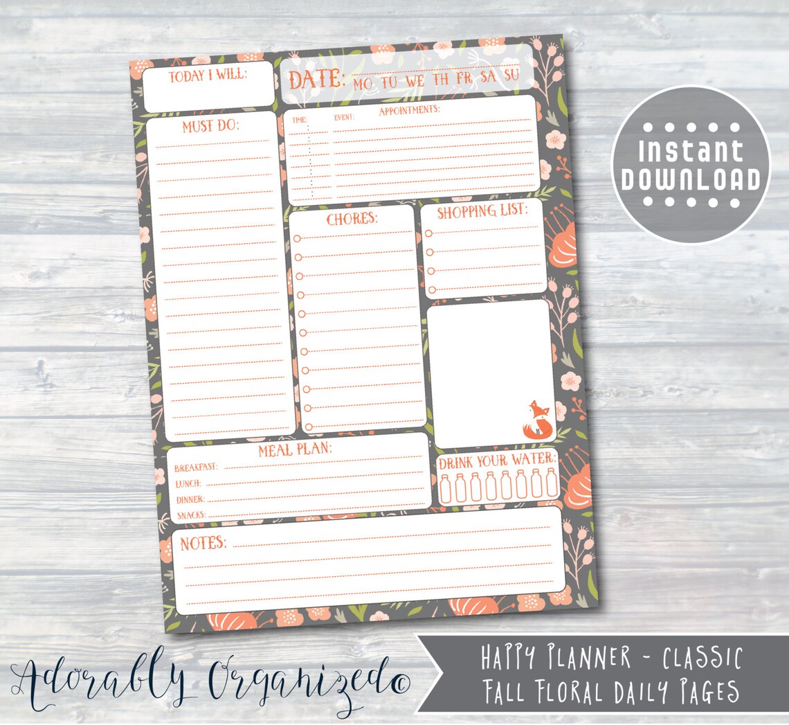 HAPPY PLANNER PRINTABLE Planner Bundle / Inserts 7 X 9.25 - Etsy