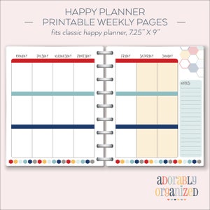 Happy Planner PRINTABLE Weekly Planner Refills / Inserts - 7 X 9.25 ...