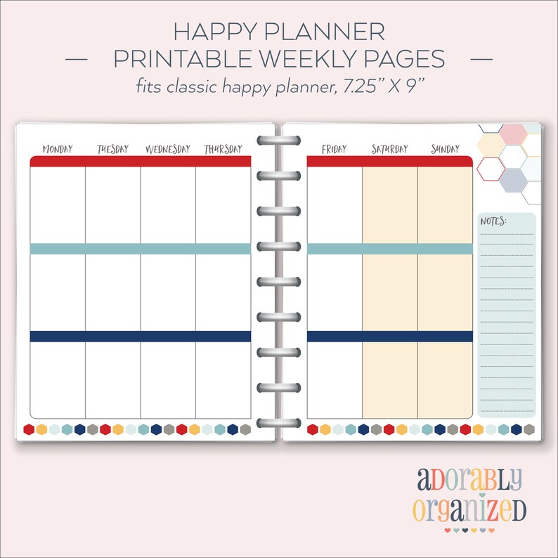 Happy Planner PRINTABLE Weekly Planner Refills / Inserts 7 X 9.25 Yacht