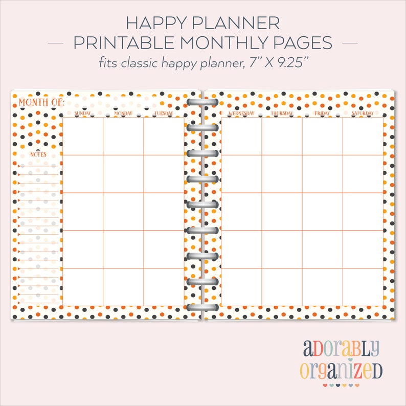 HAPPY PLANNER PRINTABLE Monthly Planner Refills / Inserts 7 - Etsy
