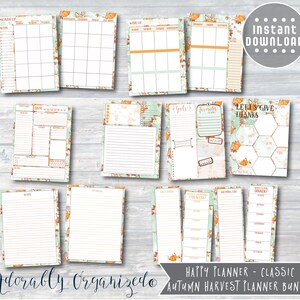 HAPPY PLANNER UTSKRIVBAR Planeringspaket / Bilaga - 7 x 9,25 | Höstskörden | Skapa 365 | mambi | Månadsvis, Veckovis, Daglig | Påfyllning