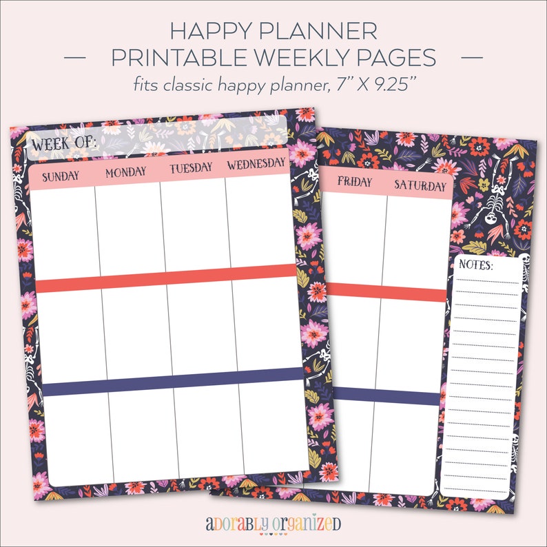 Happy Planner PRINTABLE Weekly Planner Refills / Inserts 7 X - Etsy