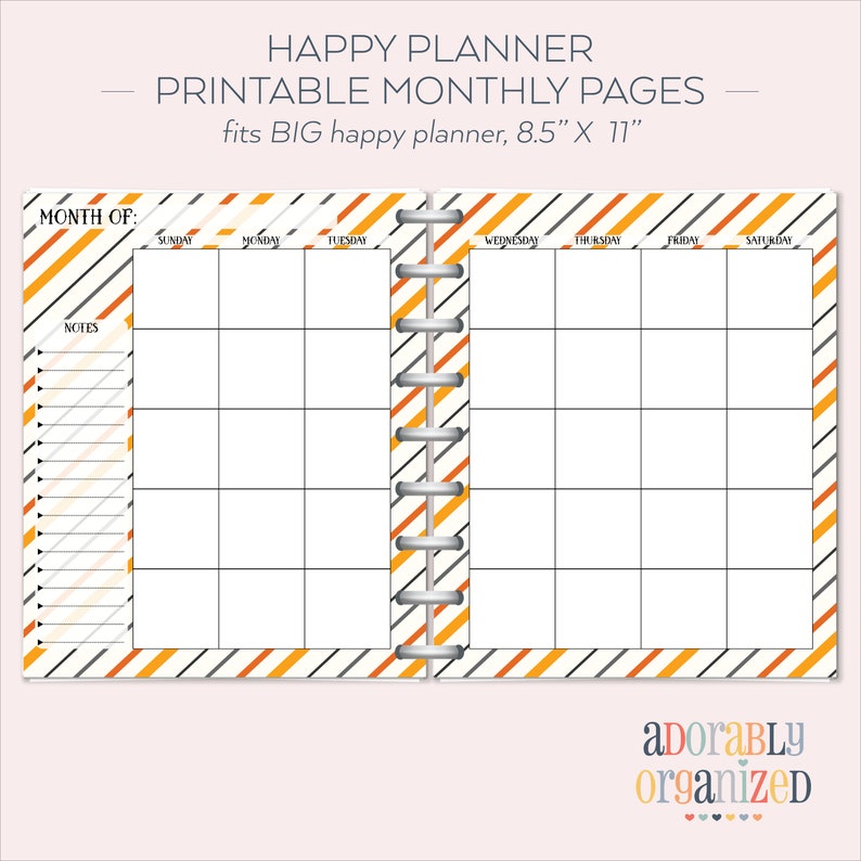 BIG HAPPY PLANNER Printable Monthly Planner Refills Inserts Etsy
