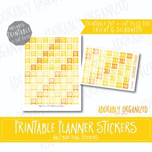 Half Box Flag Stickers,PRINTABLE PLANNER STICKERS,Erin Condren Planner Stickers,pdf,png,cut files,printable,stickers,silhouette,cricut