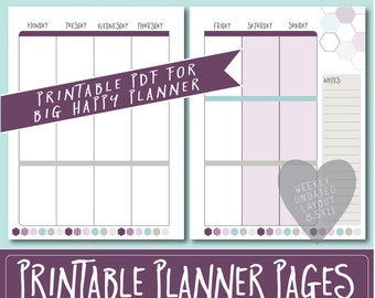 HAPPY PLANNER Printable Weekly Planner Refills / BIG Inserts | Etsy