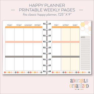 Happy Planner PRINTABLE Weekly Planner Refills / Inserts - 7 X 9.25 ...