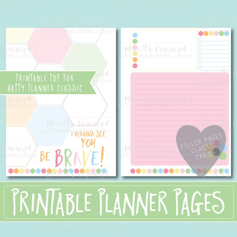 HAPPY PLANNER PRINTABLE Refill Bundle / Inserts 7 x 9.25 Sorbet Create 365 mambi Undated Monthly, Weekly, Filler Pages Refills image 4