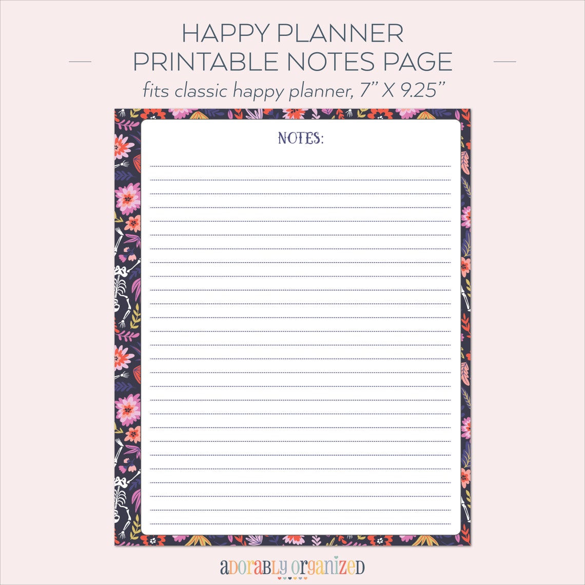 happy-planner-printable-notes-planner-pages-inserts-7-x-etsy